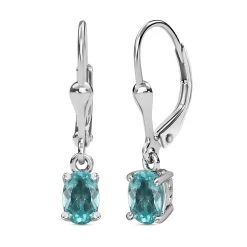 Minz Apatit Ohrringe, 925 Silber Platiniert Ca. 1.01 Ct -Schmuck Shoplc 7568319 3