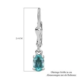 Minz Apatit Ohrringe, 925 Silber Platiniert Ca. 1.01 Ct -Schmuck Shoplc 7568319 5