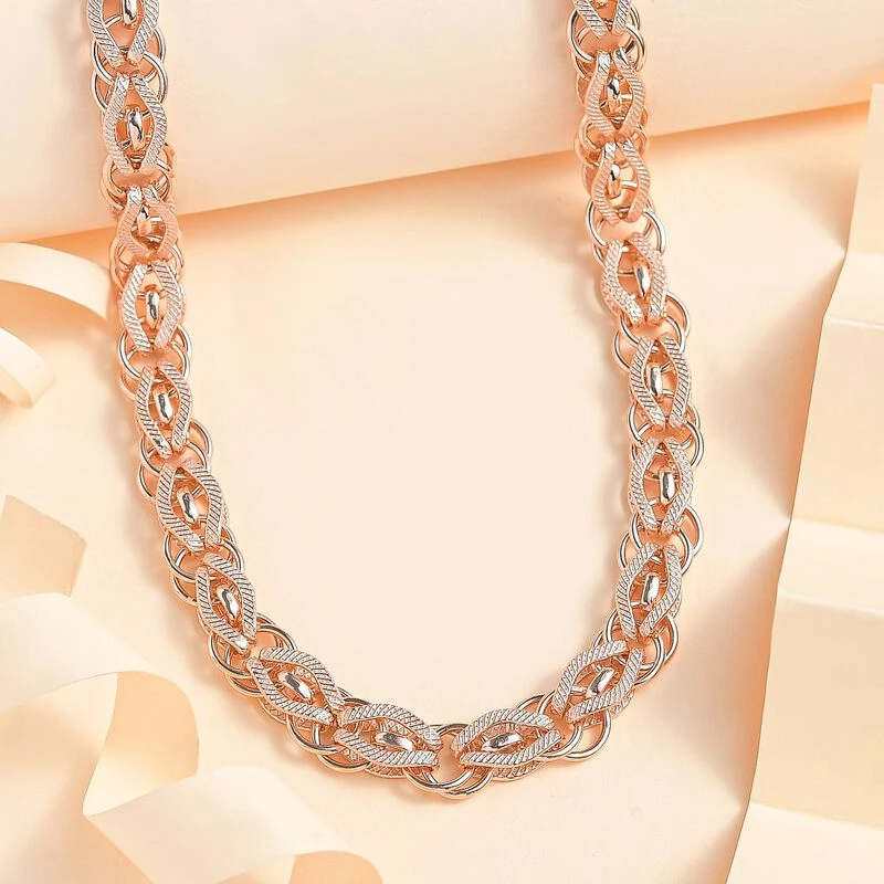 Designer Inspirierte 925 Silber Roségold Vermeil Halskette, Ca. 45 Cm Ca. 38,00g 4 Designer Inspirierte 925 Silber Roségold Vermeil Halskette, Ca. 45 Cm Ca. 38,00g – Bild 2