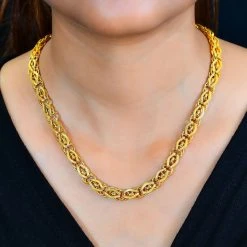 Designer Inspirierte 925 Silber Gelbgold Vermeil Halskette, Ca. 45 Cm Ca. 38,00g -Schmuck Shoplc 7569069 2