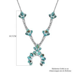Sierra Nevada Türkis Halskette Ca. 45 Cm 925 Silber Platiniert Ca. 15.81 Ct -Schmuck Shoplc 7569669 5