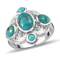 Sierra Nevada Türkis Ringe 925 Silber Platiniert (Größe 18.00) Ca. 3.97 Ct 12 Sierra Nevada Türkis Ringe 925 Silber Platiniert (Größe 18.00) Ca. 3.97 Ct -Schmuck Shoplc 7569702 3