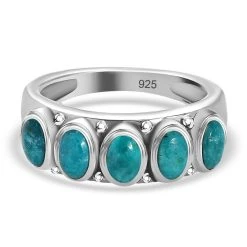 Sierra Nevada Türkis Ring, 925 Silber Platiniert (Größe 16.00) Ca. 1.40 Ct