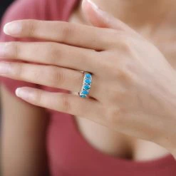 Sierra Nevada Türkis Ring, 925 Silber Platiniert (Größe 16.00) Ca. 1.40 Ct -Schmuck Shoplc 7569735 2