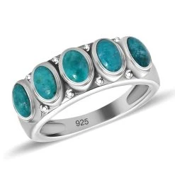 Sierra Nevada Türkis Ring, 925 Silber Platiniert (Größe 16.00) Ca. 1.40 Ct -Schmuck Shoplc 7569735 3