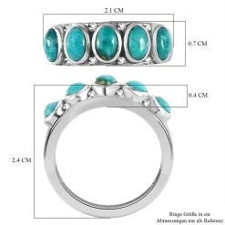 Sierra Nevada Türkis Ring, 925 Silber Platiniert (Größe 16.00) Ca. 1.40 Ct -Schmuck Shoplc 7569735 6