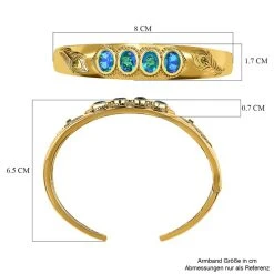 Paraiba Pfau Triplet Quarz, Natürlicher Chromdiopsid Armreif, Ca. 19 Cm 925 Silber Vergoldet Ca. 8.68 Ct -Schmuck Shoplc 7569911 5