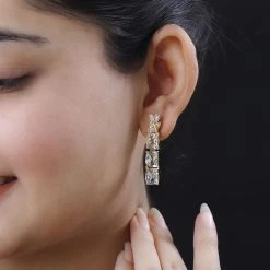 Prasiolite, Weißer Zirkon Ohrringe 925 Silber Vergoldet Ca. 12.69 Ct -Schmuck Shoplc 7569973 2