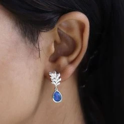 Paraiba Pfau Triplet Quarz Ohrringe 925 Silber Platiniert Ca. 2.73 Ct -Schmuck Shoplc 7570191 2