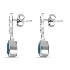 Paraiba Pfau Triplet Quarz Ohrringe 925 Silber Platiniert Ca. 2.73 Ct -Schmuck Shoplc 7570191 4