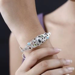 Weißer Büffel, Peridot Armband Ca. 19 Cm 925 Silber Platiniert Ca. 5.01 Ct -Schmuck Shoplc 7571422 2