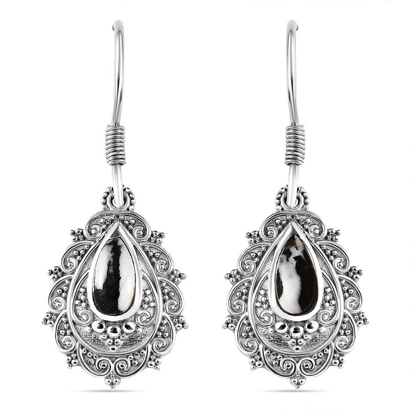 Weißer Büffel Ohrringe 925 Silber Platiniert Ca. 1.48 Ct 3 Weißer Büffel Ohrringe 925 Silber Platiniert Ca. 1.48 Ct