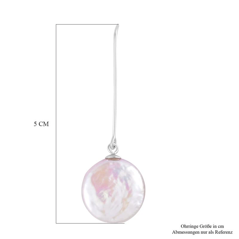 Weiße Süßwasser Perle Ohrringe 925 Silber Rhodiniert Ca. 7 Weiße Süßwasser Perle Ohrringe 925 Silber Rhodiniert Ca. – Bild 5