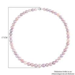 Mehrfarbige Edison Perle Halskette Ca. 50 Cm 925 Silber Rhodiniert -Schmuck Shoplc 7571673 3