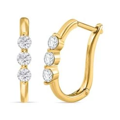 Moissanit Ohrringe 925 Silber Vergoldet Ca. 0.60 Ct