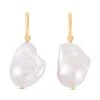 Weiße Barockperle Ohrringe 925 Silber Gelbgold Vermeil 2 Weiße Barockperle Ohrringe 925 Silber Gelbgold Vermeil -Schmuck Shoplc 7571887