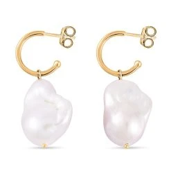 Weiße Barockperle Ohrringe 925 Silber Gelbgold Vermeil 10 Weiße Barockperle Ohrringe 925 Silber Gelbgold Vermeil -Schmuck Shoplc 7571887 3