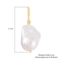 Weiße Barockperle Ohrringe 925 Silber Gelbgold Vermeil 11 Weiße Barockperle Ohrringe 925 Silber Gelbgold Vermeil -Schmuck Shoplc 7571887 4