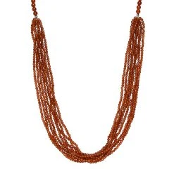 Hessonit Granat Mehrsträngige Halskette, Ca. 50 Cm 925 Silber Ca. 100.00 Ct -Schmuck Shoplc 7571953 3