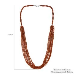Hessonit Granat Mehrsträngige Halskette, Ca. 50 Cm 925 Silber Ca. 100.00 Ct -Schmuck Shoplc 7571953 5