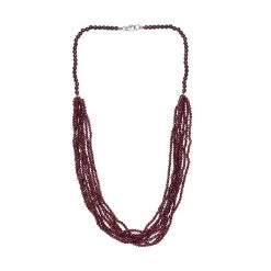 Rhodolith Granat Mehrsträngige Halskette, Ca. 50 Cm 925 Silber Ca. 100.00 Ct -Schmuck Shoplc 7571982 3