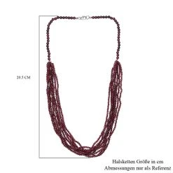 Rhodolith Granat Mehrsträngige Halskette, Ca. 50 Cm 925 Silber Ca. 100.00 Ct -Schmuck Shoplc 7571982 5