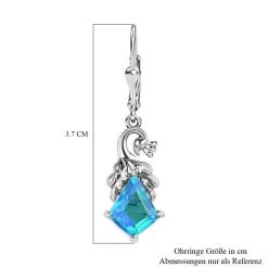 Paraiba Pfau Triplet Quarz Ohrringe 925 Silber Platiniert Ca. 4.70 Ct -Schmuck Shoplc 7571988 4