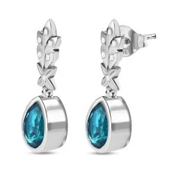 Paraiba Pfau Triplet Quarz, Weißer Zirkon Ohrringe 925 Silber Platiniert Ca. 5.42 Ct -Schmuck Shoplc 7572007 3