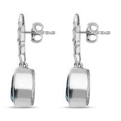 Paraiba Pfau Triplet Quarz, Weißer Zirkon Ohrringe 925 Silber Platiniert Ca. 5.42 Ct -Schmuck Shoplc 7572007 4