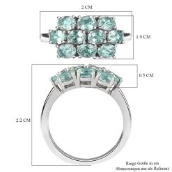 Minz Apatit Ring, 925 Silber Platiniert (Größe 17.00) Ca. 1.83 Ct -Schmuck Shoplc 7572058 6