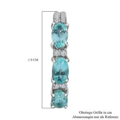 Minz Apatit, Weißer Zirkon Ohrringe, 925 Silber Platiniert Ca. 1.73 Ct -Schmuck Shoplc 7572070 4