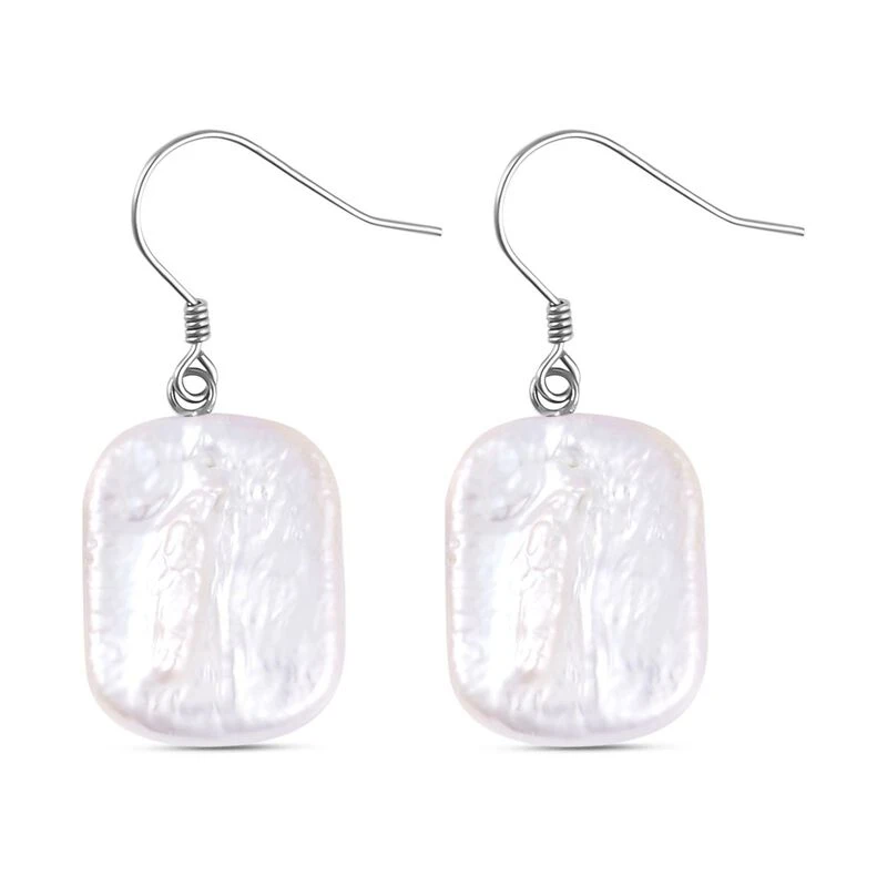 Weiße Süßwasser Perle Ohrringe 925 Silber Rhodiniert 6 Weiße Süßwasser Perle Ohrringe 925 Silber Rhodiniert – Bild 4