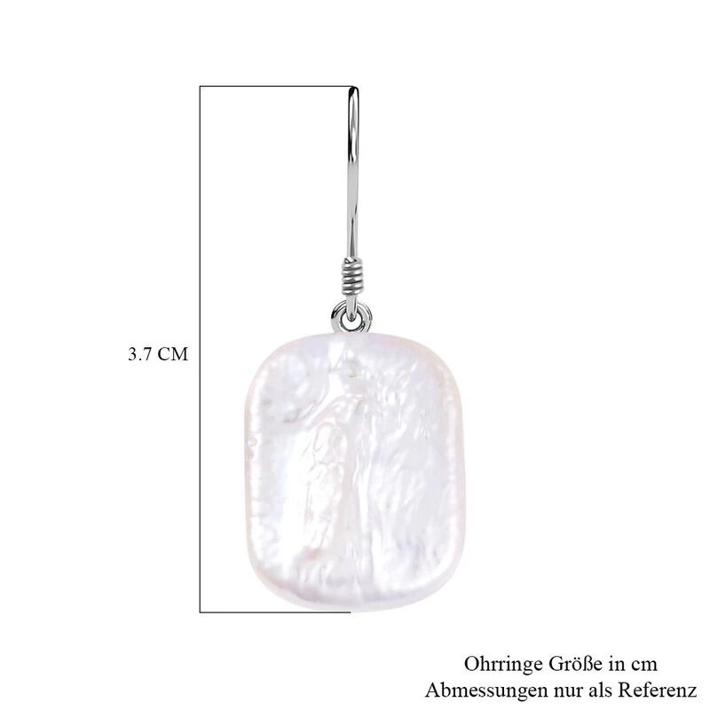 Weiße Süßwasser Perle Ohrringe 925 Silber Rhodiniert 7 Weiße Süßwasser Perle Ohrringe 925 Silber Rhodiniert – Bild 5