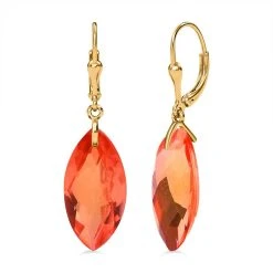 AAA Padparadscha Quarz Triplette Ohrringe, 925 Silber Vergoldet Ca. 27.37 Ct -Schmuck Shoplc 7572515 3