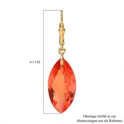 AAA Padparadscha Quarz Triplette Ohrringe, 925 Silber Vergoldet Ca. 27.37 Ct -Schmuck Shoplc 7572515 5