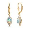 Natürlicher, äthiopischer Welo Opal, Weißer Zirkon Ohrringe, 925 Silber Vergoldet Ca. 2.06 Ct -Schmuck Shoplc 7572897