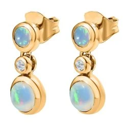 Natürlicher, äthiopischer Welo Opal Ohrringe 925 Silber Gelbgold Vermeil Ca. 1.70 Ct -Schmuck Shoplc 7572905 3