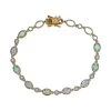 Natürlicher, äthiopischer Welo Opal, Weißer Zirkon Armband, Ca. 19 Cm 925 Silber Vergoldet Ca. 1.82 Ct -Schmuck Shoplc 7572917