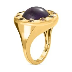 Afrikanischer Amethyst, Mehrfarbiger-Turmalin Ring, 925 Silber Vergoldet (Größe 18.00) Ca. 7.05 Ct -Schmuck Shoplc 7573650 4