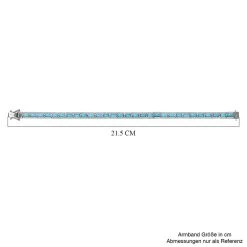 AA Amerikanisches Natürliches Sleeping Beauty Türkis, Weißer Zirkon Armband, Ca. 20 Cm 925 Silber Platiniert Ca. 11.36 Ct -Schmuck Shoplc 7574848 4