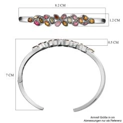 Natürlicher Mehrfarbiger Turmalin-Armreif, Ca. 19 Cm, Ca. 2.84 Ct -Schmuck Shoplc 7578110 5