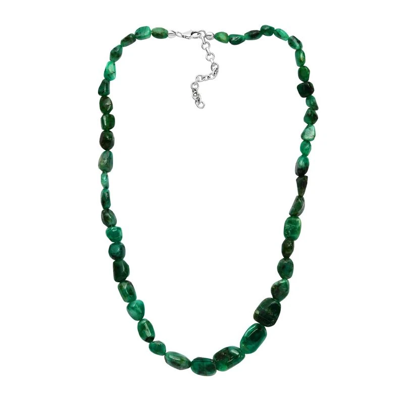 Socoto Smaragd Halskette Ca. 45 Cm 925 Silber Ca. 150.00 Ct 3 Socoto Smaragd Halskette Ca. 45 Cm 925 Silber Ca. 150.00 Ct