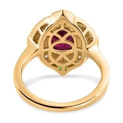 1A Afrikanischer Rubin (Fissure Gefüllt), Natürlicher Chromdiopsid Ringe 925 Silber Vergoldet (Größe 19.00) Ca. 3.11 Ct -Schmuck Shoplc 7585938 5