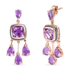 AA Rose De France Amethyst Ohrringe, 925 Silber Rosévergoldet Ca. 9.19 Ct -Schmuck Shoplc 7590655 3