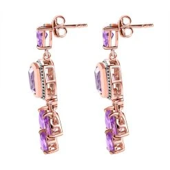 AA Rose De France Amethyst Ohrringe, 925 Silber Rosévergoldet Ca. 9.19 Ct -Schmuck Shoplc 7590655 4