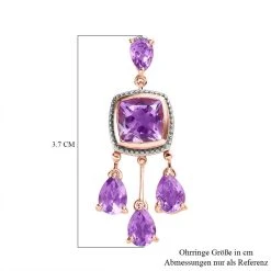 AA Rose De France Amethyst Ohrringe, 925 Silber Rosévergoldet Ca. 9.19 Ct -Schmuck Shoplc 7590655 5