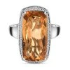 Citrin, Weißer Zirkon Ringe 925 Silber Platiniert (Größe 21.00) Ca. 12.92 Ct -Schmuck Shoplc 7591325