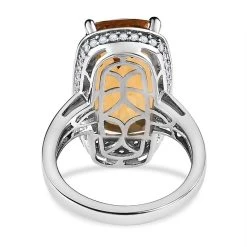 Citrin, Weißer Zirkon Ringe 925 Silber Platiniert (Größe 21.00) Ca. 12.92 Ct 14 Citrin, Weißer Zirkon Ringe 925 Silber Platiniert (Größe 21.00) Ca. 12.92 Ct -Schmuck Shoplc 7591325 5