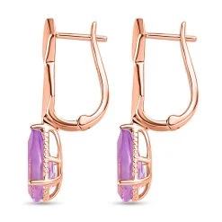 AAA Rose De France Amethyst Ohrringe, 925 Silber Rosévergoldet Ca. 3.69 Ct -Schmuck Shoplc 7591936 4