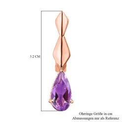 AAA Rose De France Amethyst Ohrringe, 925 Silber Rosévergoldet Ca. 3.69 Ct -Schmuck Shoplc 7591936 5